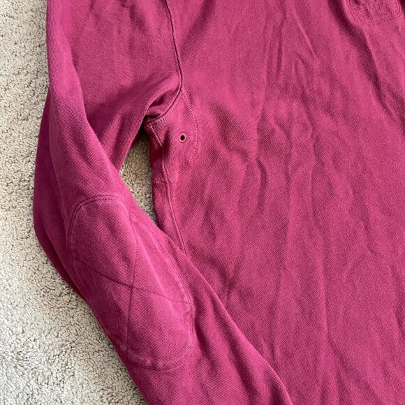 J Crew Reimagined Vintage Inspired 1/4 zip Elbow Patches Mens M TALL Preppy Red - Picture 4 of 9